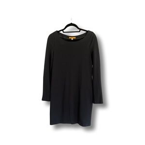 Alice + Olivia Black Jersey Knit Dress with Zipper Sleeve Details. Size L.